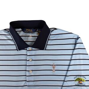Polo Ralph Lauren Golf Polo Men Large Blue Striped Torrey Pines 121st US Open